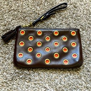 Rare Coach leather wristlet with tassel
